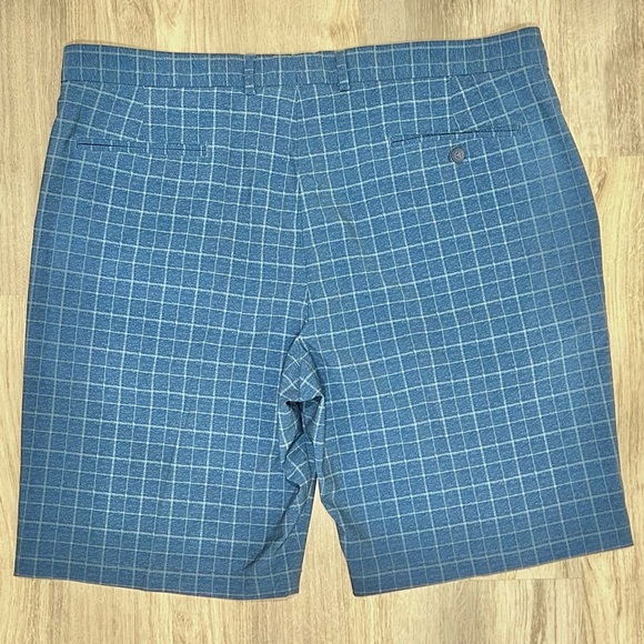 Walter Hagen Blue Checker Plaid Chino Golf Shorts Flat Front Casual Zip Size 40 - Picture 8 of 8